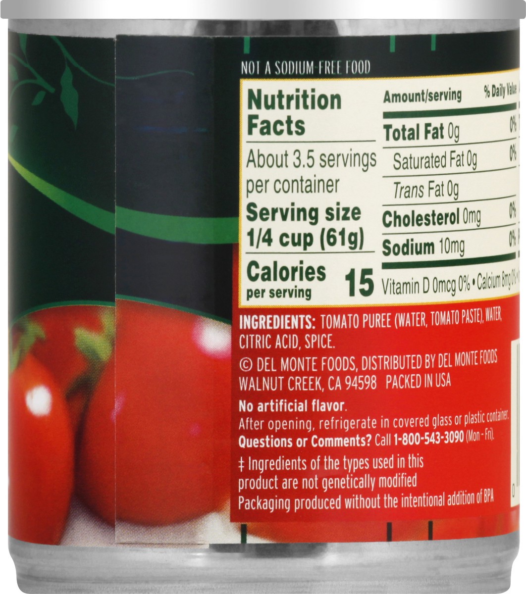 slide 9 of 9, Del Monte No Salt Added Tomato Sauce 8 oz, 1 ct