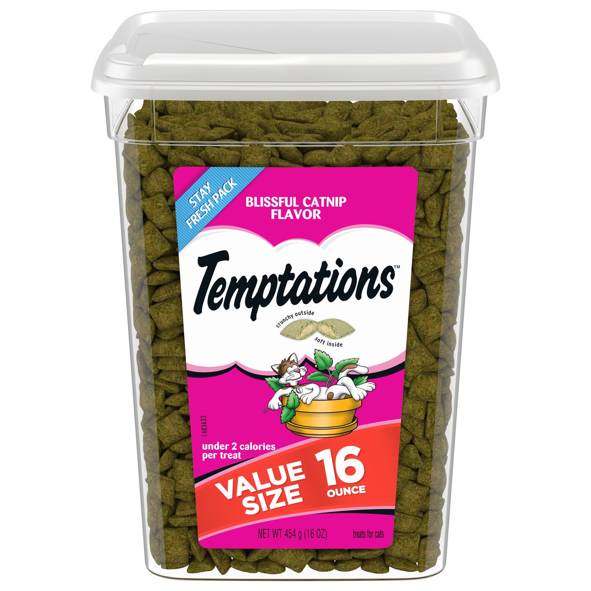 slide 1 of 9, Temptations Blissful Catnip Flavor Treats for Cats Value Size 16 oz, 16 oz