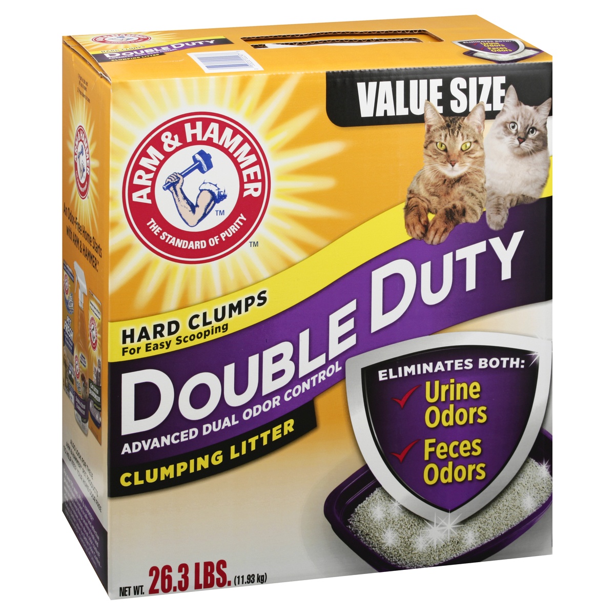 slide 2 of 9, ARM & HAMMER Double Duty Advanced Odor Control Clumping Cat Litter, 26.3 lb
