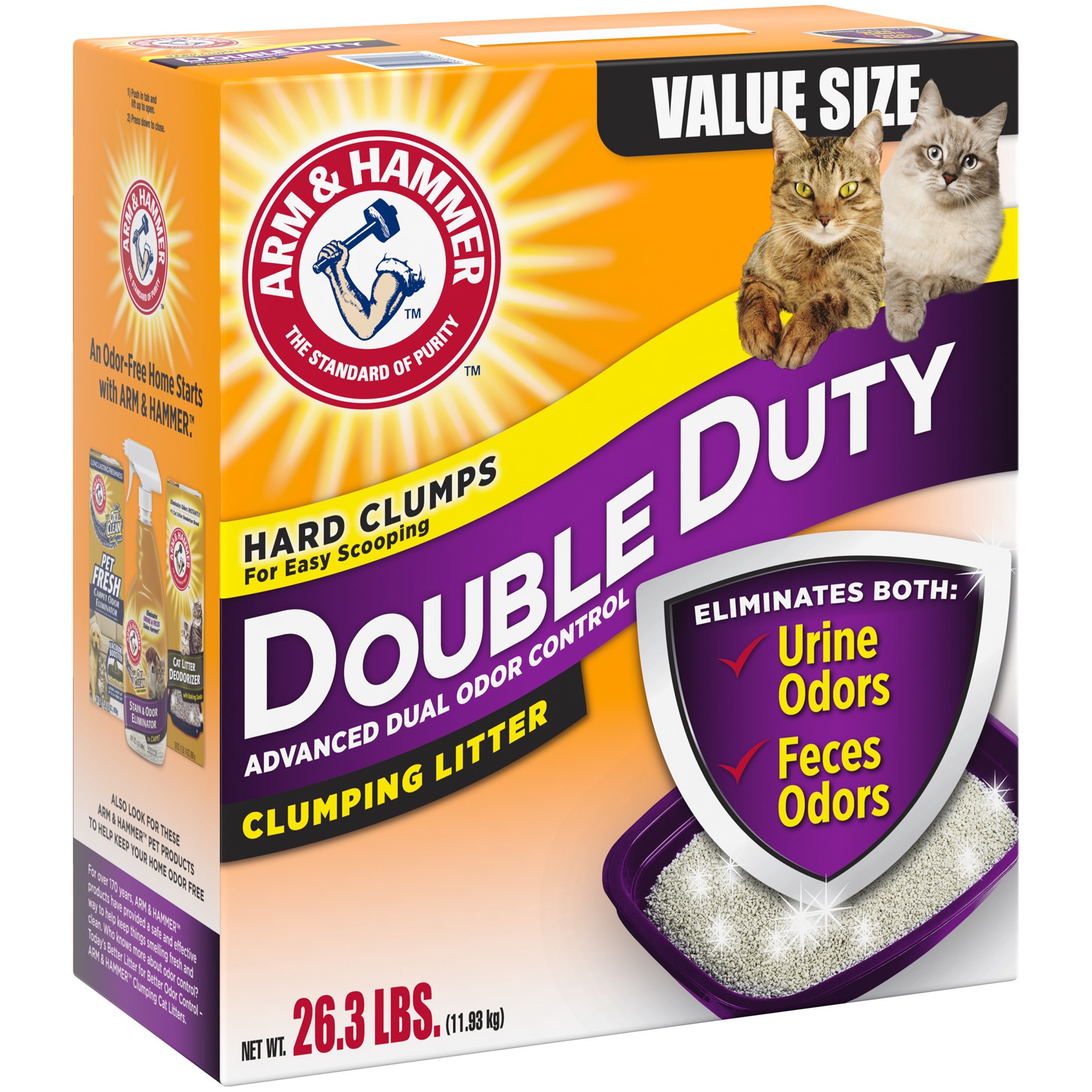 slide 4 of 4, Arm & Hammer Double Duty Clumping Litter, 26.3lb, 26.3 lb