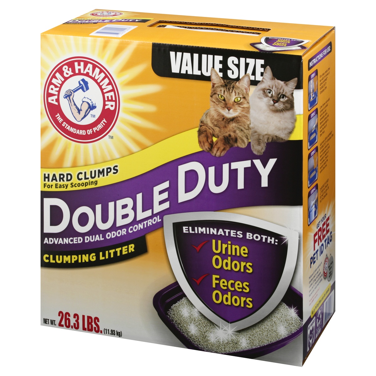 slide 3 of 9, ARM & HAMMER Double Duty Advanced Odor Control Clumping Cat Litter, 26.3 lb