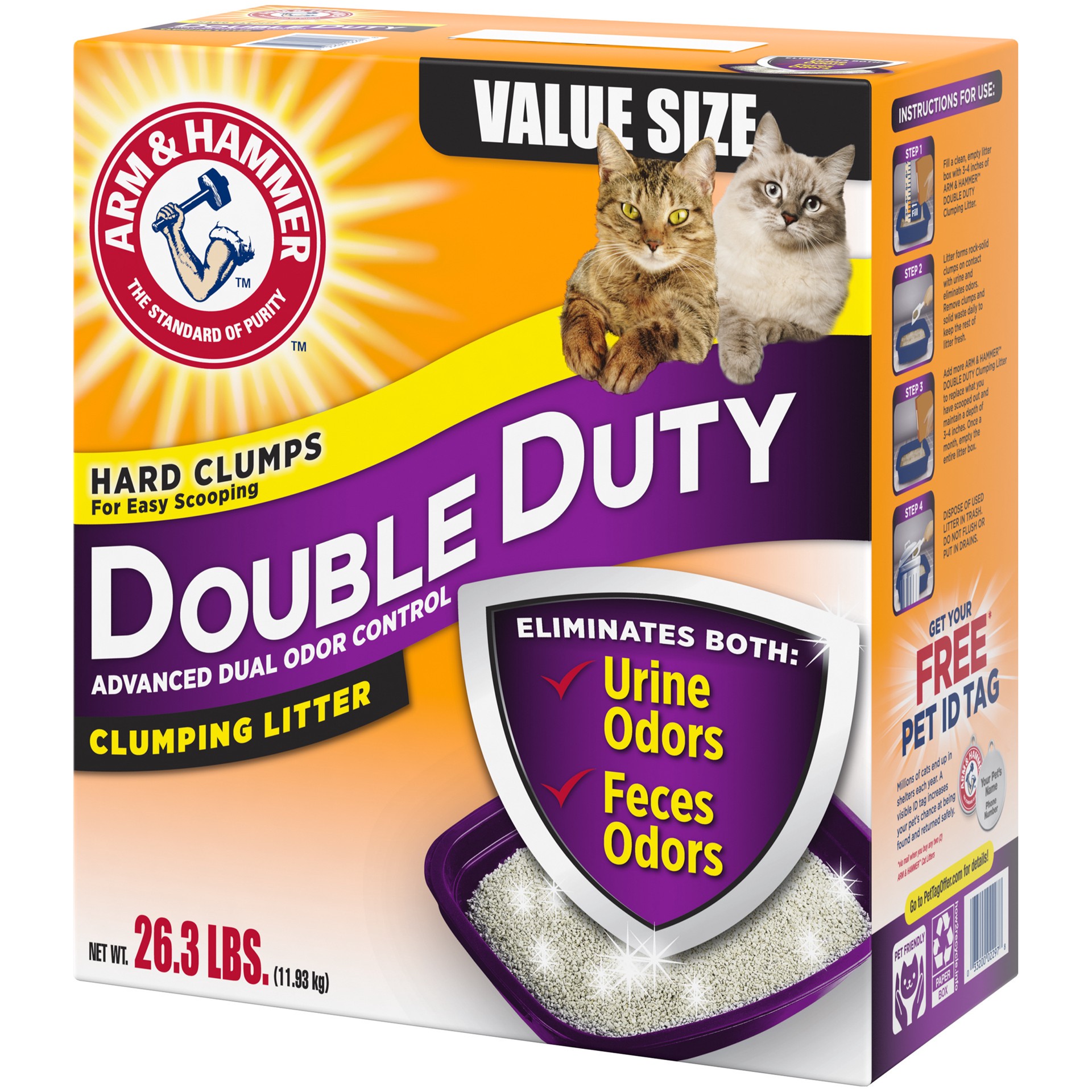 slide 3 of 4, Arm & Hammer Double Duty Clumping Litter, 26.3lb, 26.3 lb