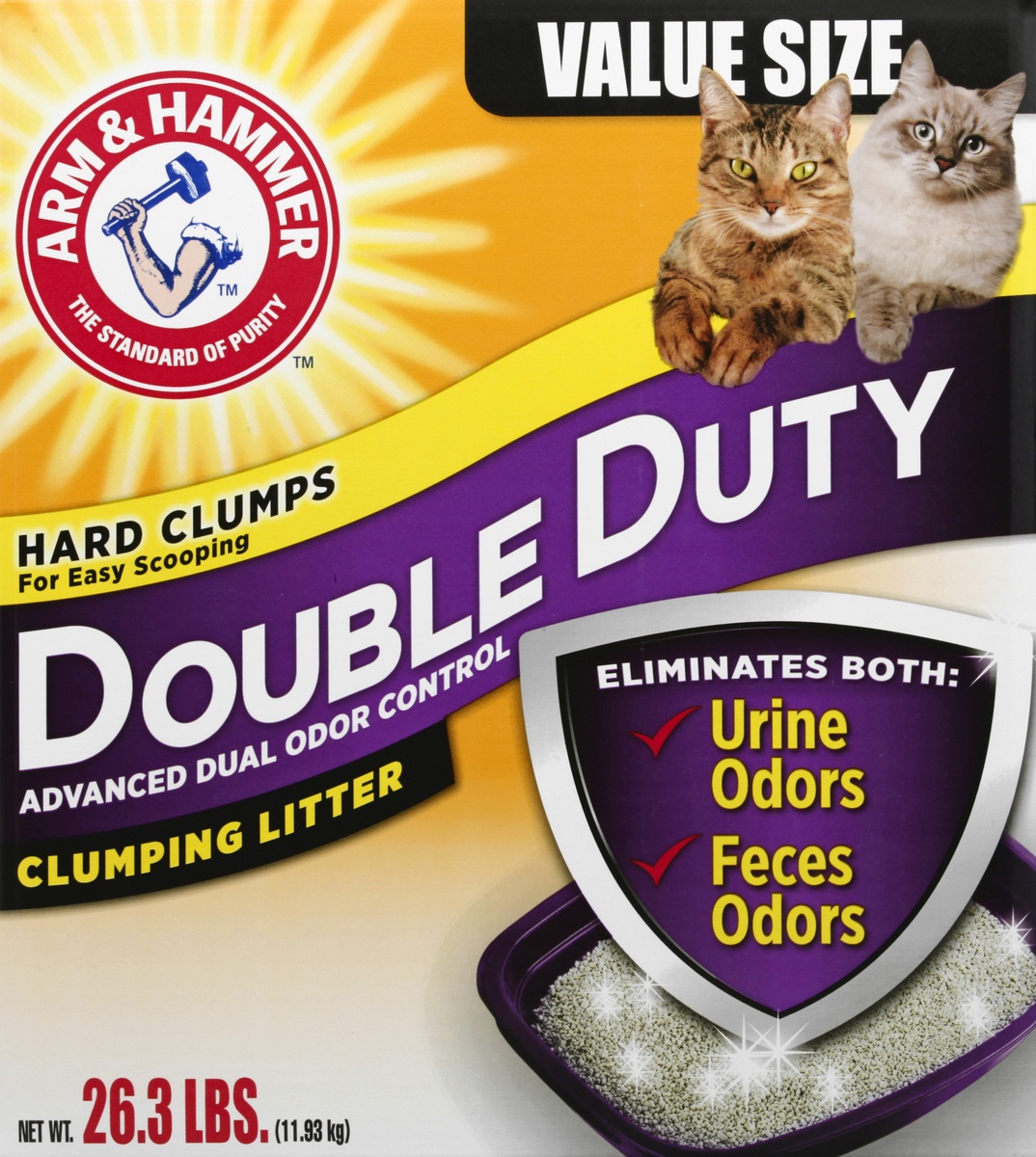 slide 7 of 9, ARM & HAMMER Double Duty Advanced Odor Control Clumping Cat Litter, 26.3 lb