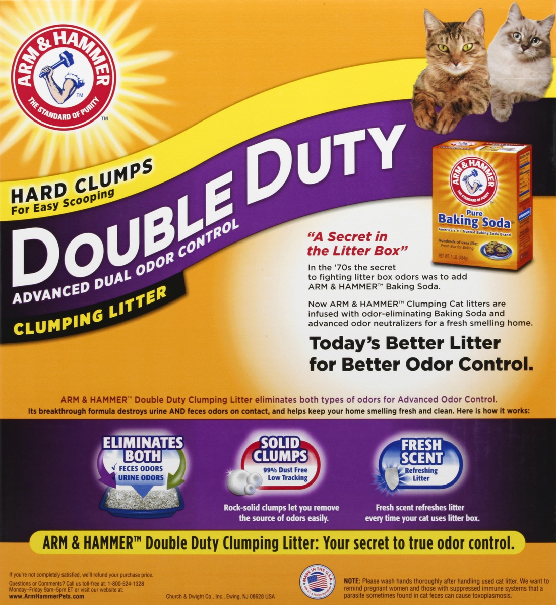 slide 8 of 9, ARM & HAMMER Double Duty Advanced Odor Control Clumping Cat Litter, 26.3 lb
