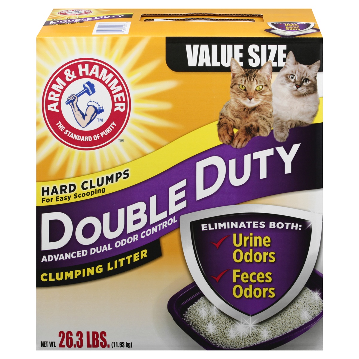 slide 1 of 9, ARM & HAMMER Double Duty Advanced Odor Control Clumping Cat Litter, 26.3 lb