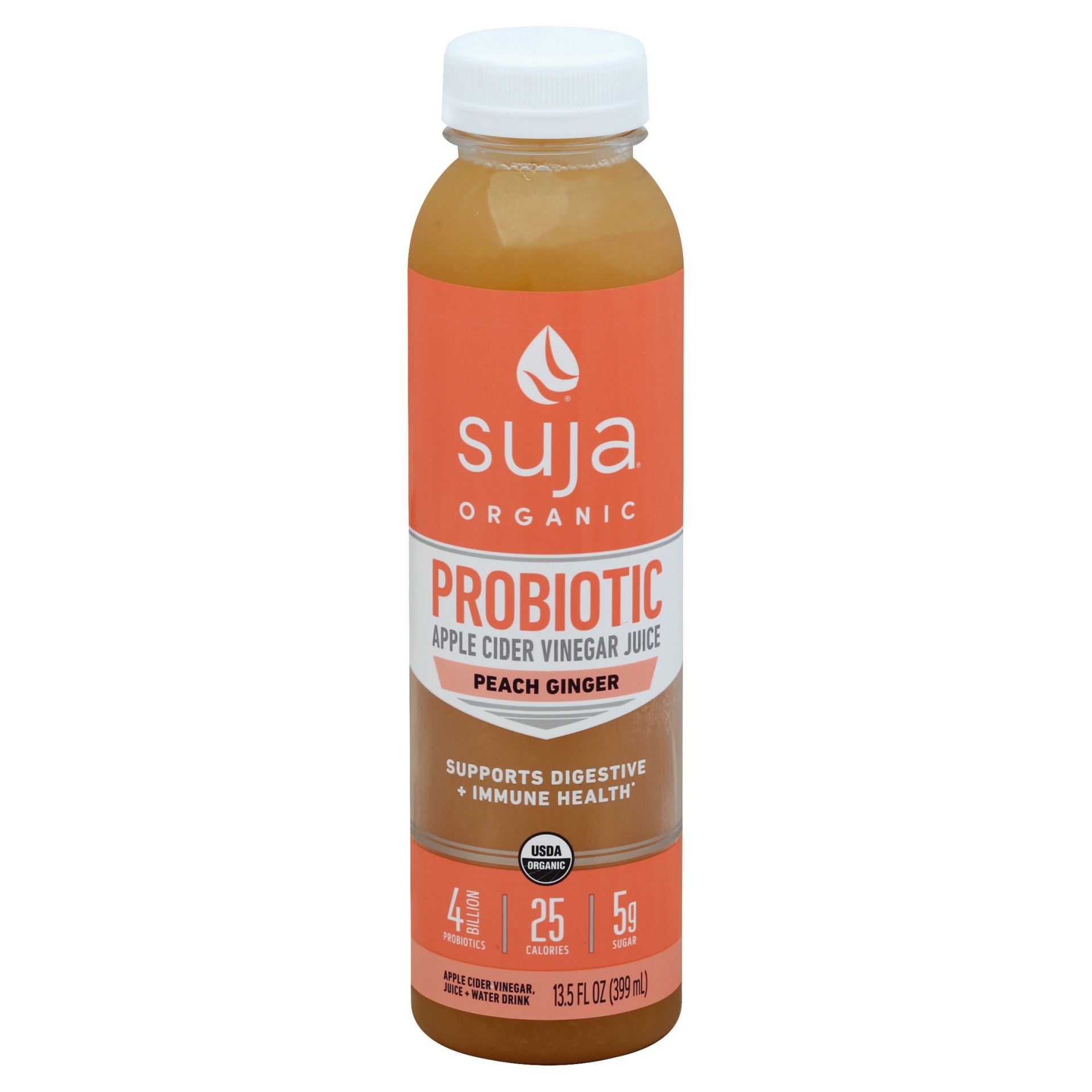 slide 1 of 4, Suja Organic Peach Ginger Drinking Vinegar - 13.5 fl oz, 13.5 fl oz