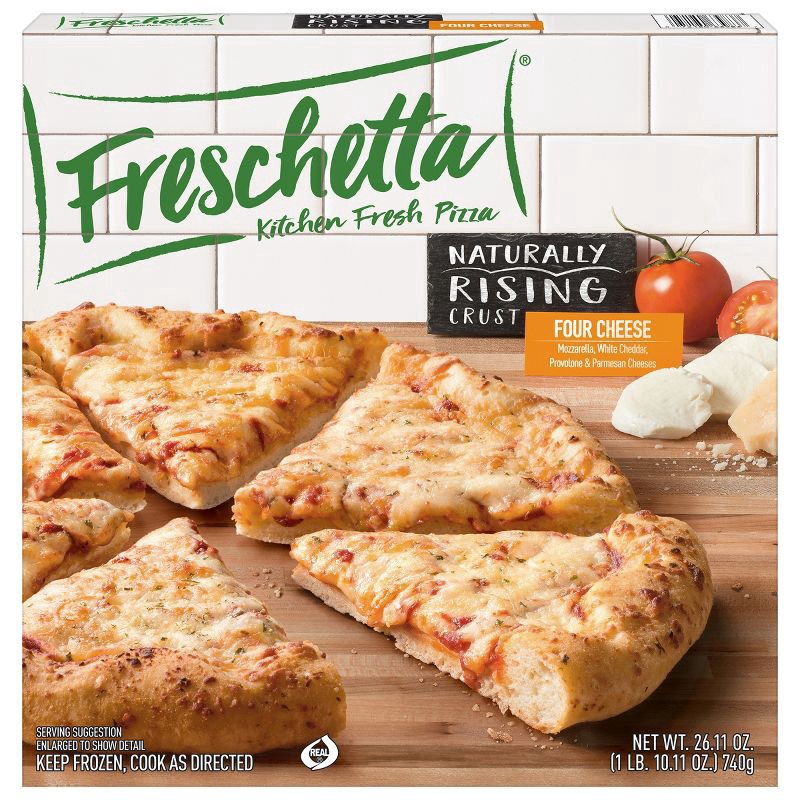 slide 1 of 5, Freschetta Naturally Rising Crust Pizza, Four Cheese Medley, 24.62 oz