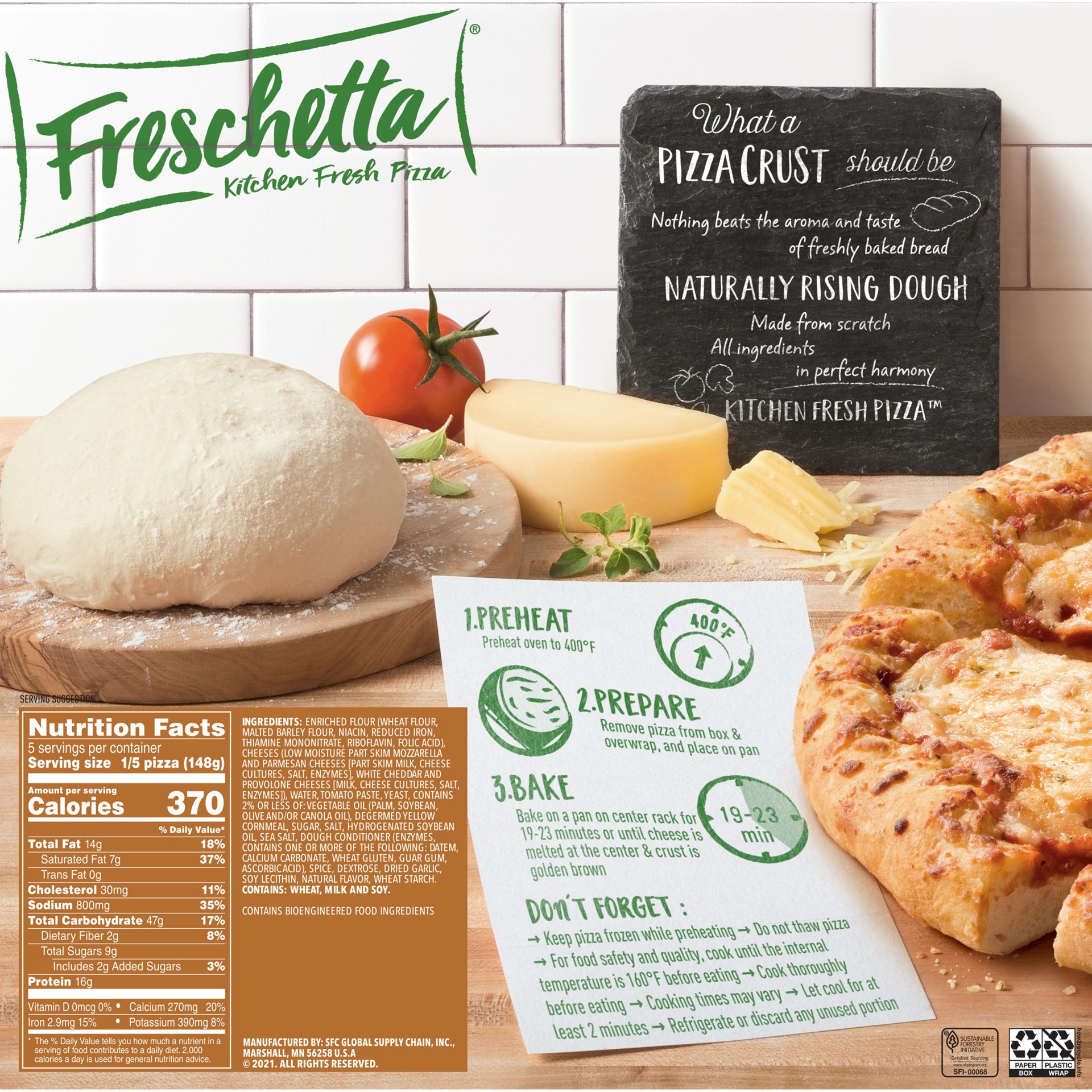slide 4 of 5, Freschetta Naturally Rising Crust Pizza, Four Cheese Medley, 24.62 oz