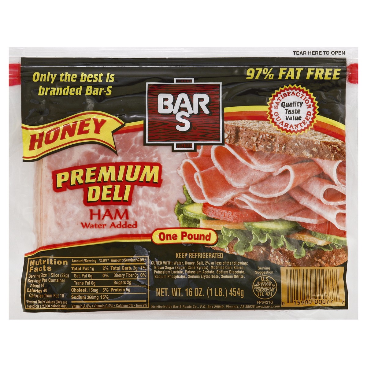 slide 3 of 6, Bar-S Ham 16 oz, 16 oz