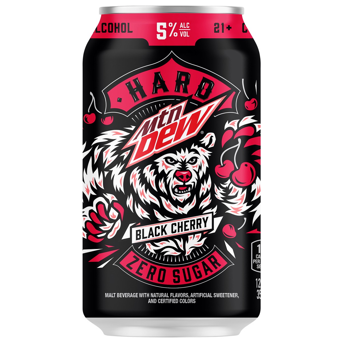 slide 2 of 3, Mountain Dew Hard Zero Sugar Malt Beverage Black Cherry 12 Fl Oz, 12 fl oz