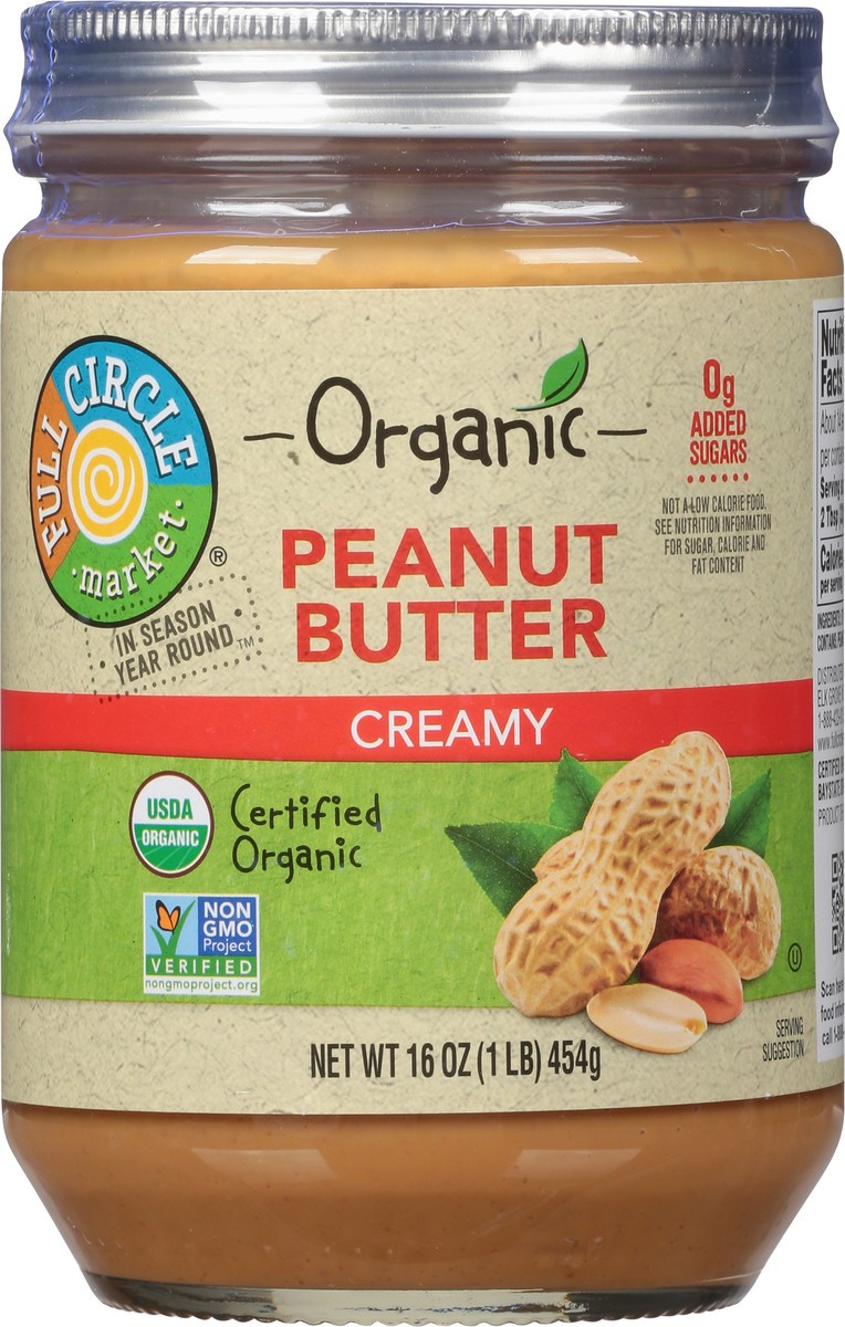 slide 3 of 9, Full Circle Market Full Circle Creamy Peanut Butter, 16 oz