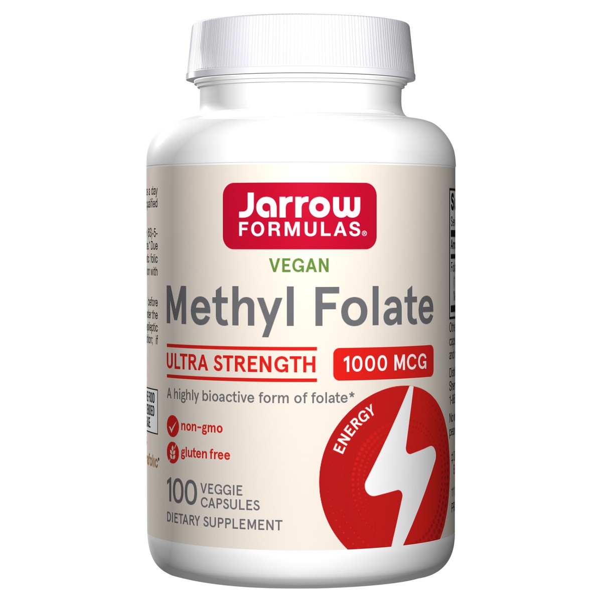 slide 1 of 4, Jarrow Formulas Methyl Folate 1000 mcg - 100 Veggie Caps - Highly Biologically Active Form of Folate - 4th Generation Folic Acid Technology - 100 Servings, 1 ct