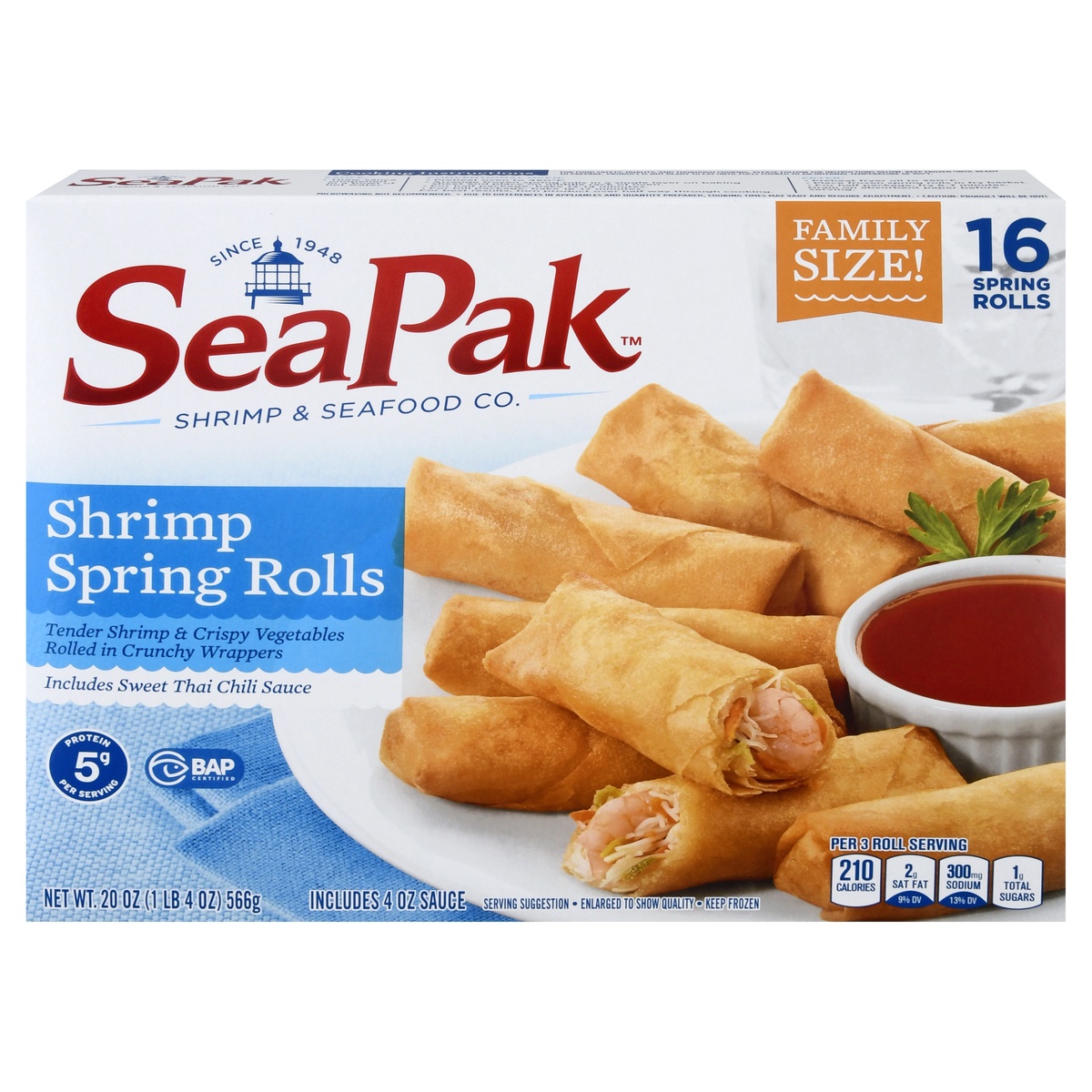 slide 1 of 8, SeaPak Shrimp Spring Rolls 16 ct Box, 