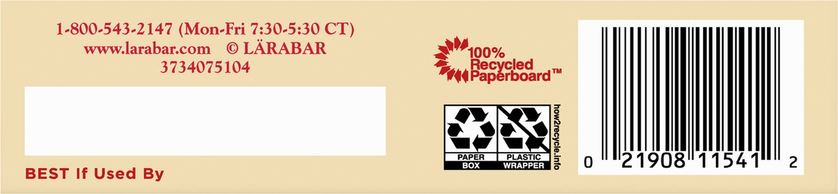 slide 4 of 9, LÄRABAR Peanut Butter Cookie, Gluten Free Vegan Fruit & Nut Bars, 6 ct, 6 ct