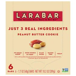 LÄRABAR Peanut Butter Cookie, Gluten Free Vegan Fruit & Nut Bars, 6 ct