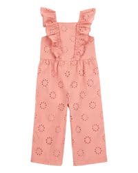 Carter's Toddler Eyelet Flutter Jumpsuit - Pink Pink 5T