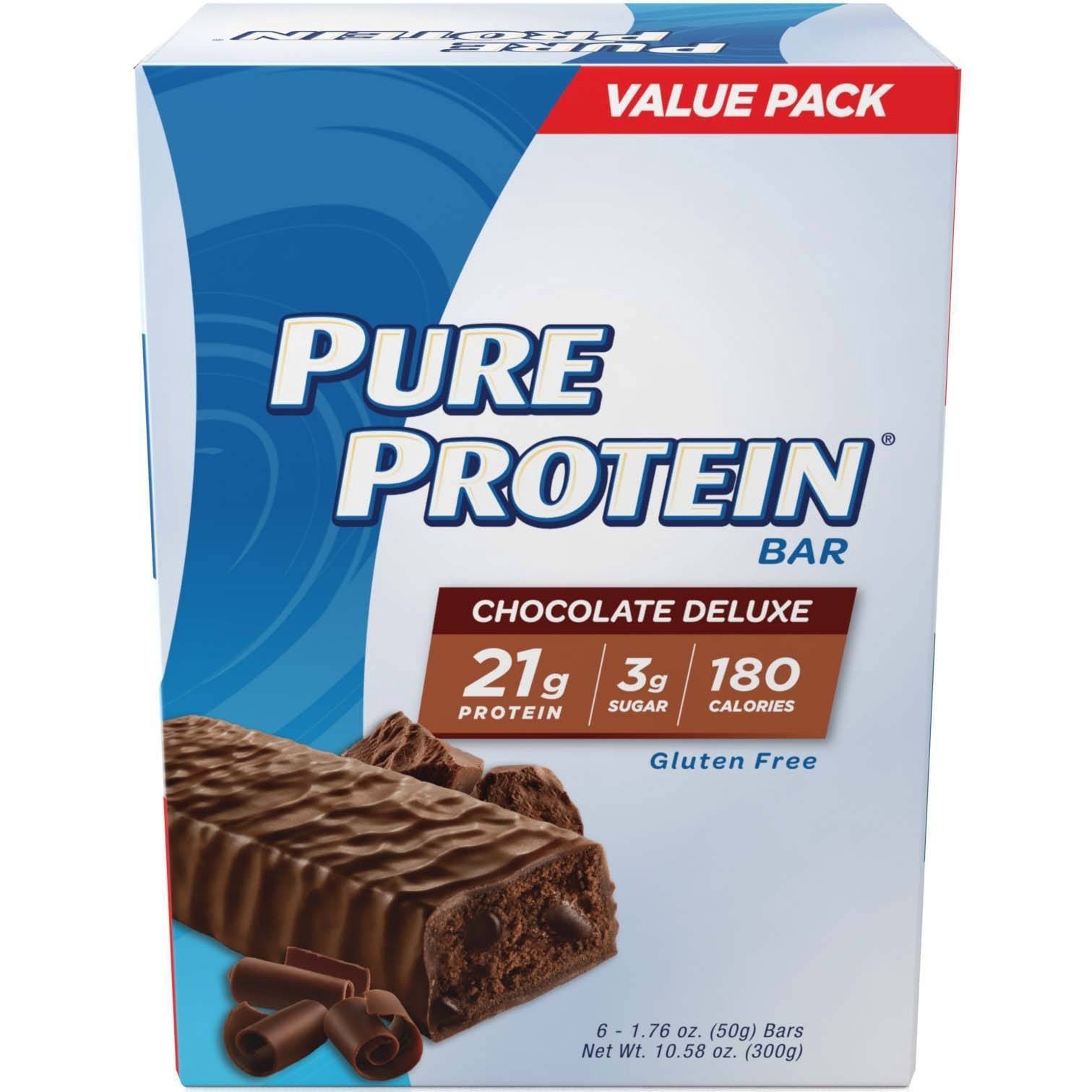slide 1 of 3, Pure Protein Chocolate Deluxe Bars, 6 ct
