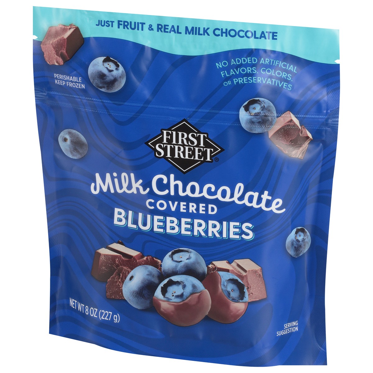 slide 3 of 4, First Street Fs Frozen Milk Choc Covered Blueberries, 8 oz