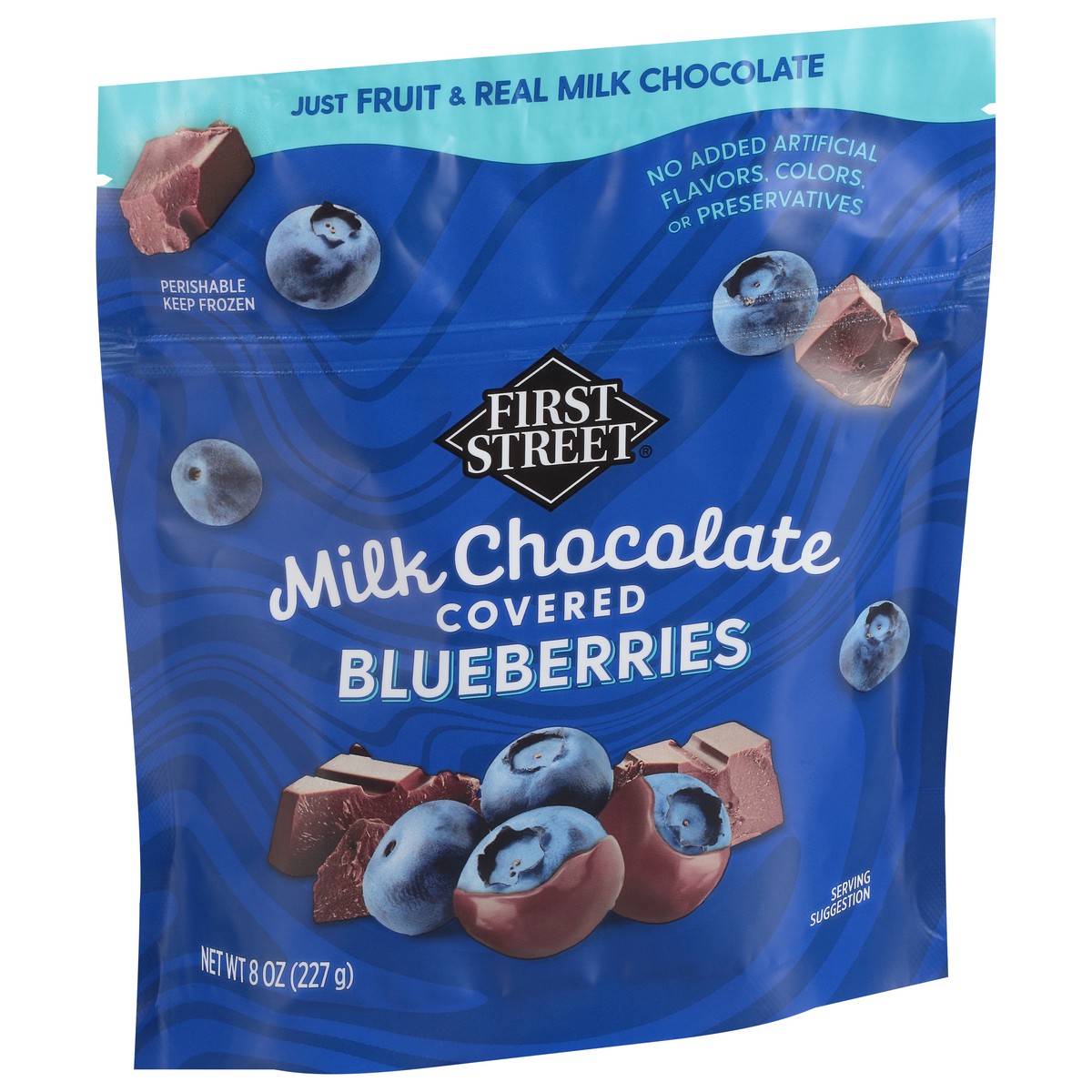 slide 2 of 4, First Street Fs Frozen Milk Choc Covered Blueberries, 8 oz