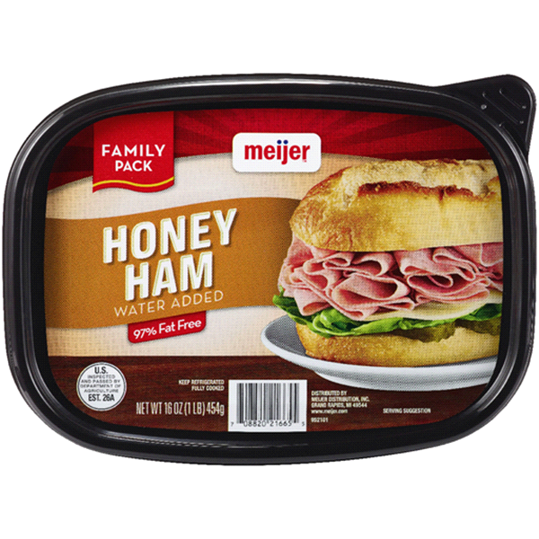 slide 1 of 1, Meijer Lunchmeat Sliced Honey Ham, 16 oz