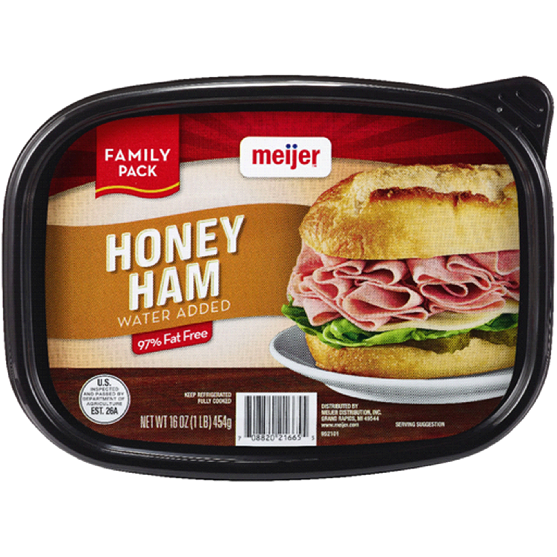 slide 1 of 1, Meijer Lunchmeat Sliced Honey Ham, 16 oz