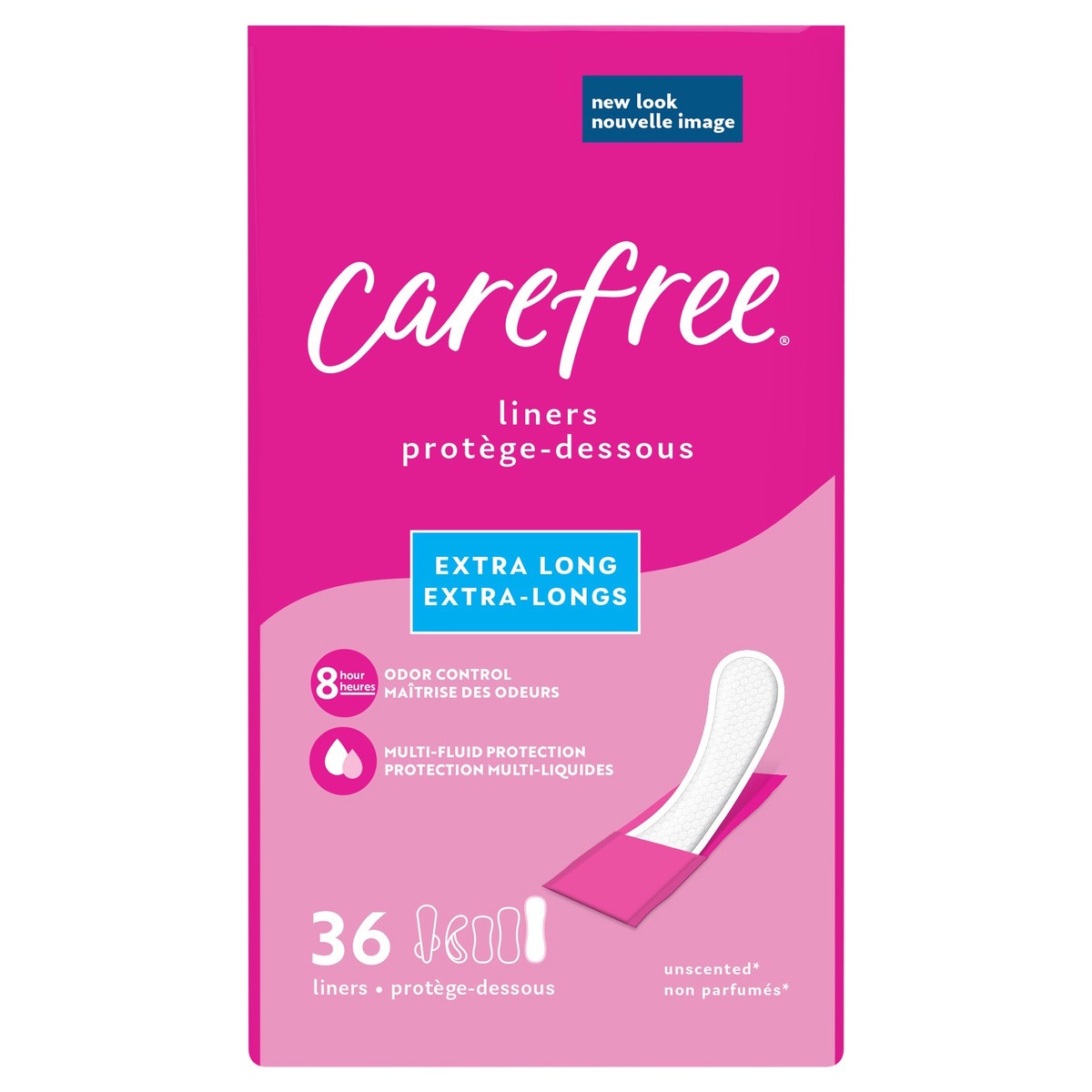 slide 1 of 9, Carefree Extra Long Wrapped Panty Liners Unscented, 36 ct