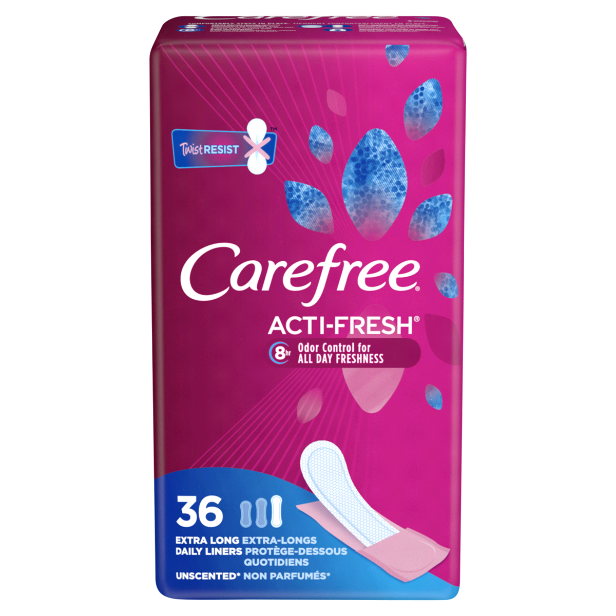 slide 1 of 1, Carefree Body Shape Extra Long Unscented Liners To Go, 36 ct