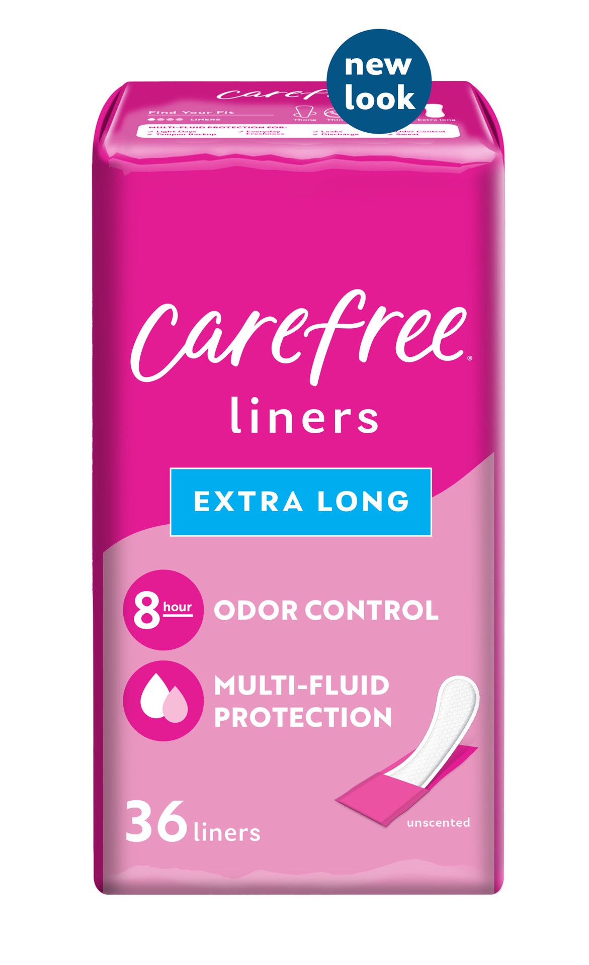 slide 3 of 9, Carefree Extra Long Wrapped Panty Liners Unscented, 36 ct
