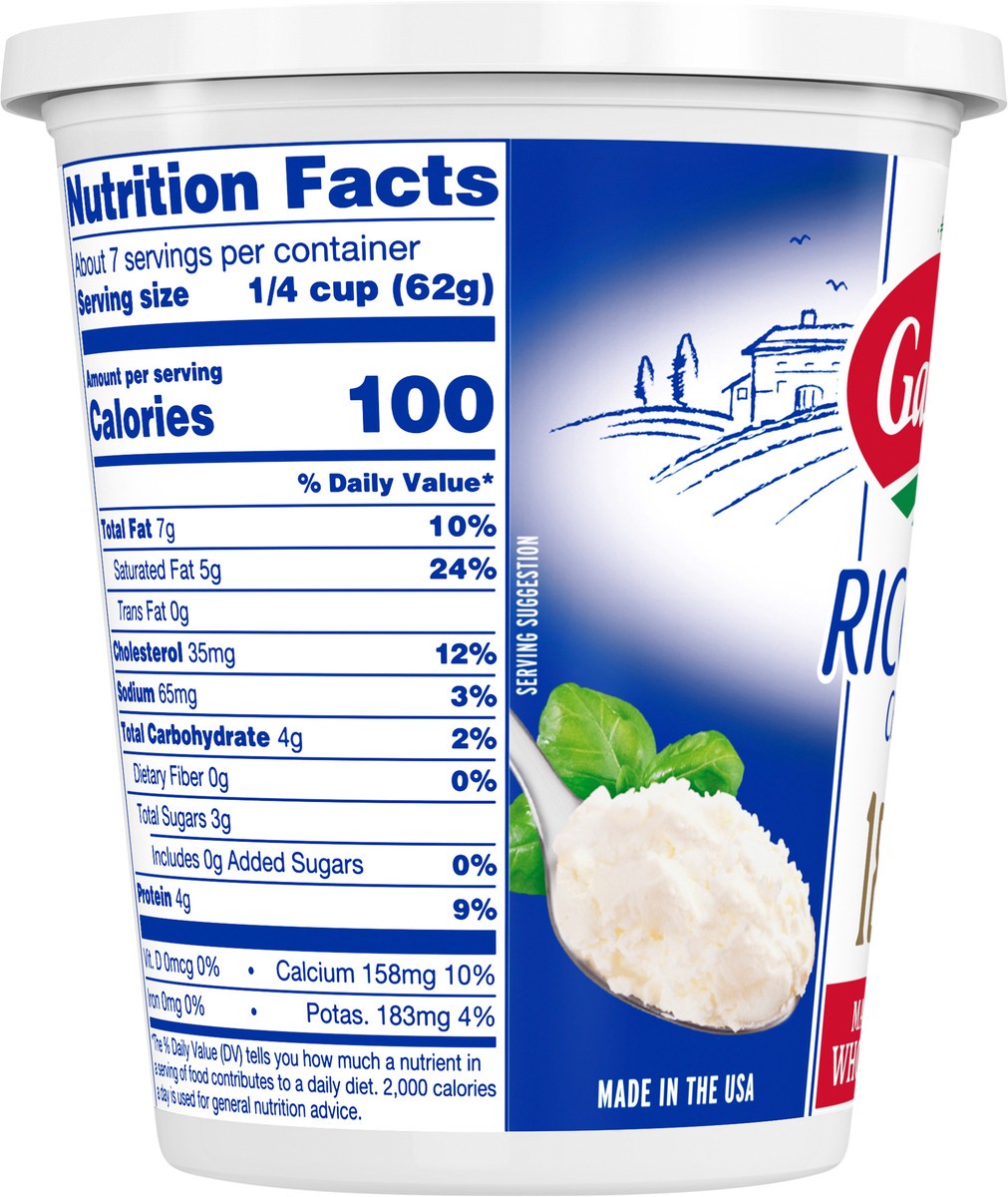slide 4 of 7, Galbani 15oz Deli Whole Milk Ricotta Cheese, 