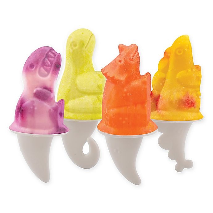 slide 1 of 3, Tovolo Pop Ice/Mold Dinosaur Tray - Orange, 1 ct