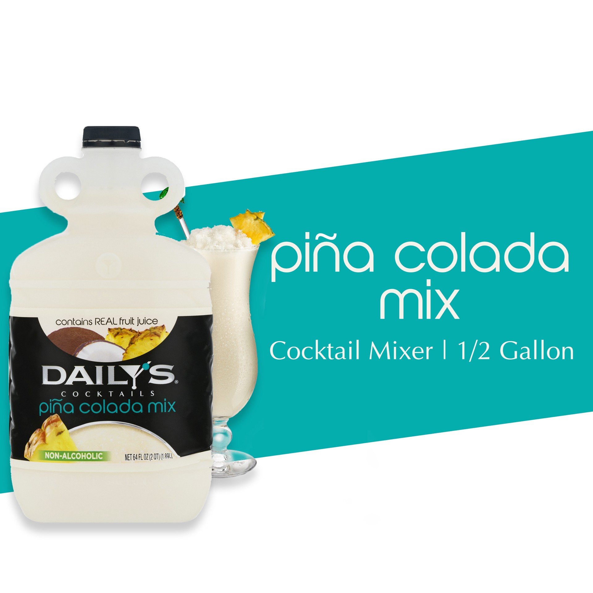 slide 1 of 9, Daily's Pina Colada Cocktail Mix, Half Gallon Bottle, 64 fl oz