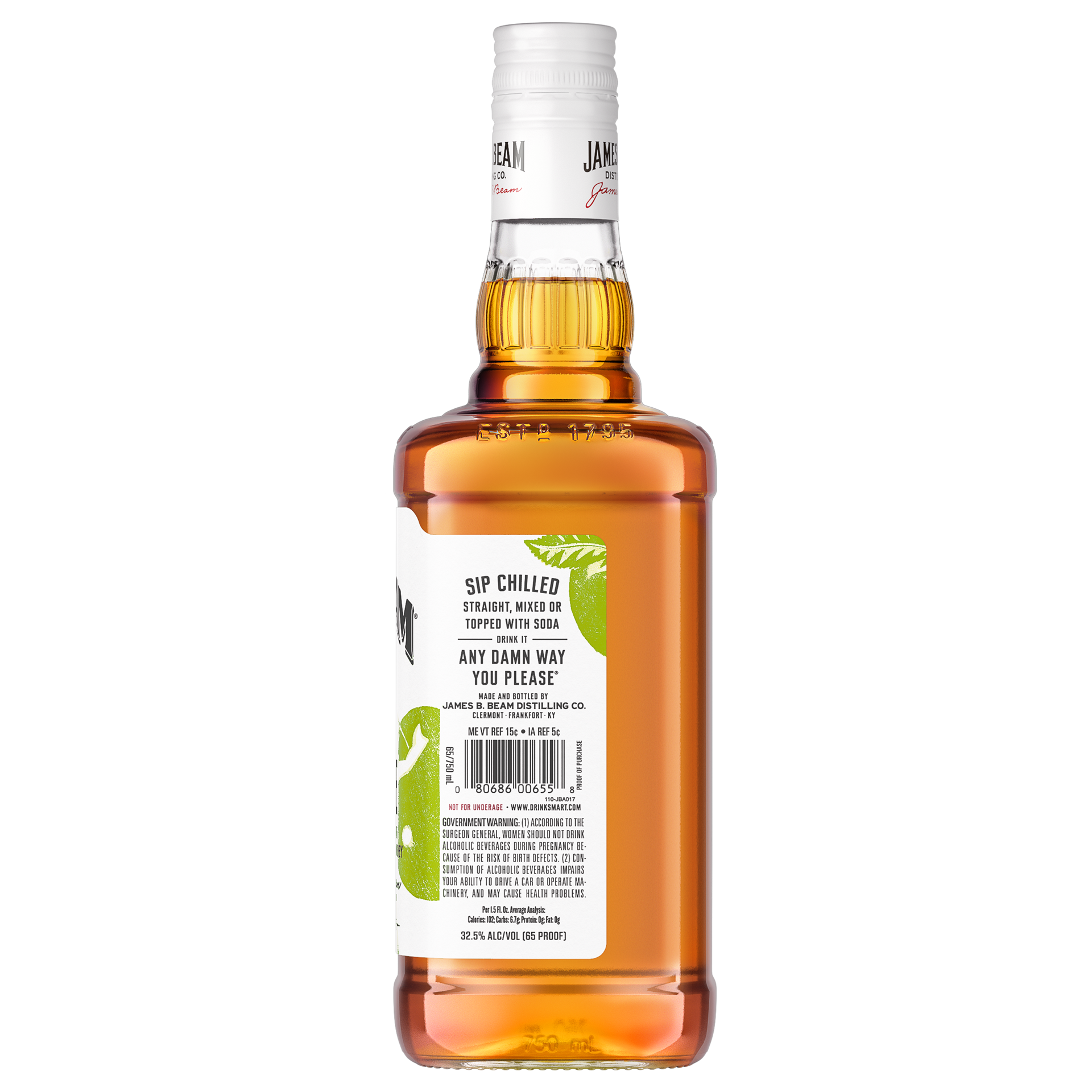 slide 2 of 4, Jim Beam Apple Liqueur with Kentucky Straight Bourbon Whiskey 750 ml, 750 ml