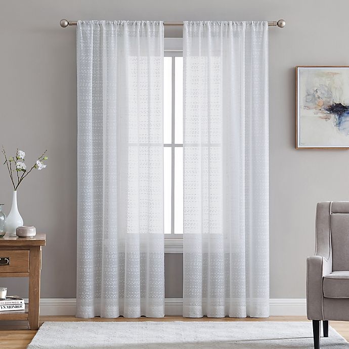 slide 1 of 1, Veratex Berksheer Rod Pocket Window Curtain Panel - White, 84 in