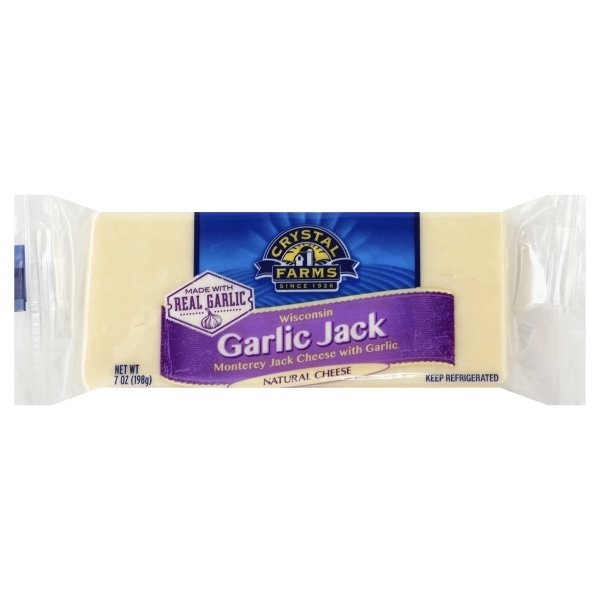 slide 1 of 1, Crystal Farms Wisconsin Garlic And Monterey Jack Cheese, 7 oz