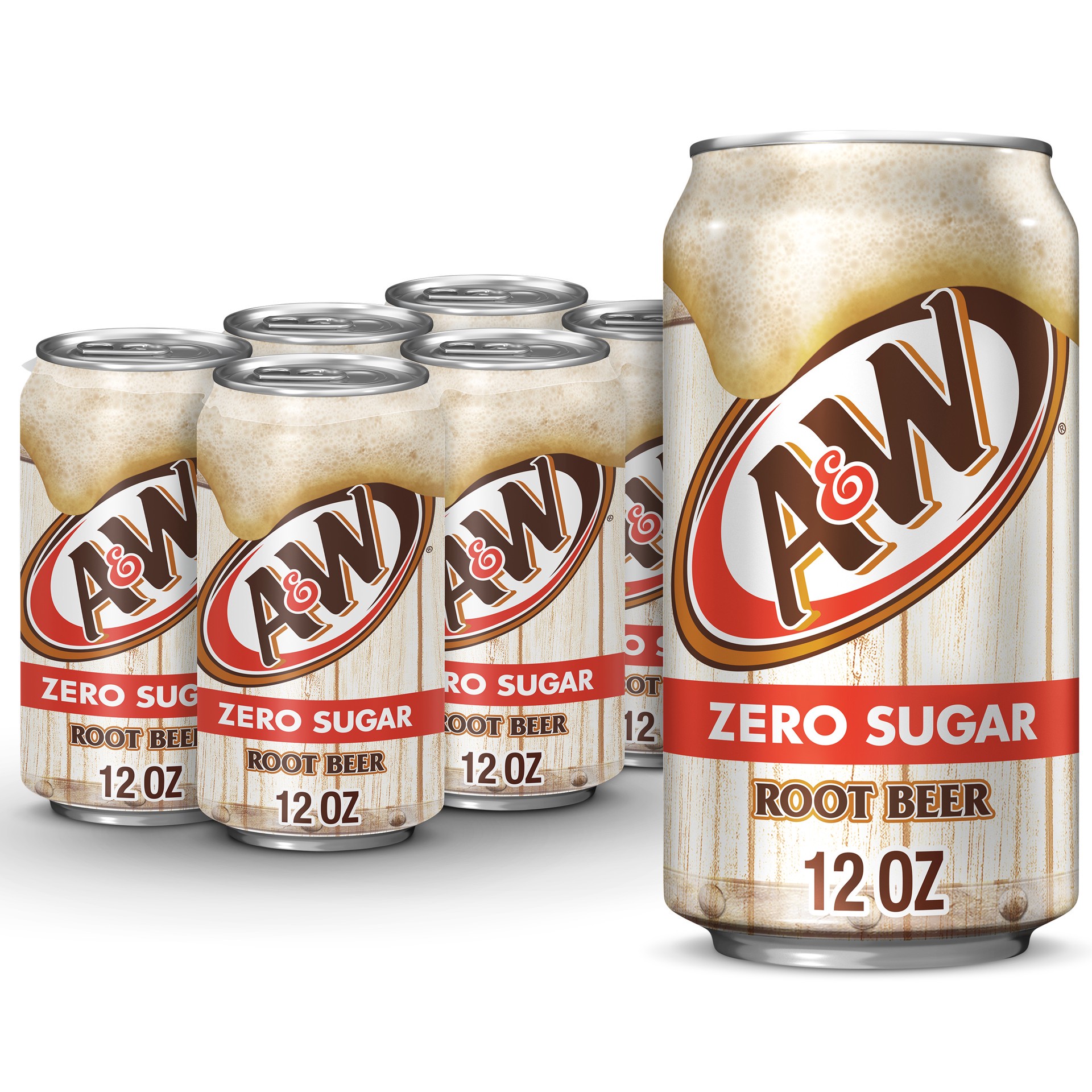 slide 1 of 5, A&W Zero Sugar Root Beer Soda Bottle - 6-12 Fl. Oz., 72 fl oz