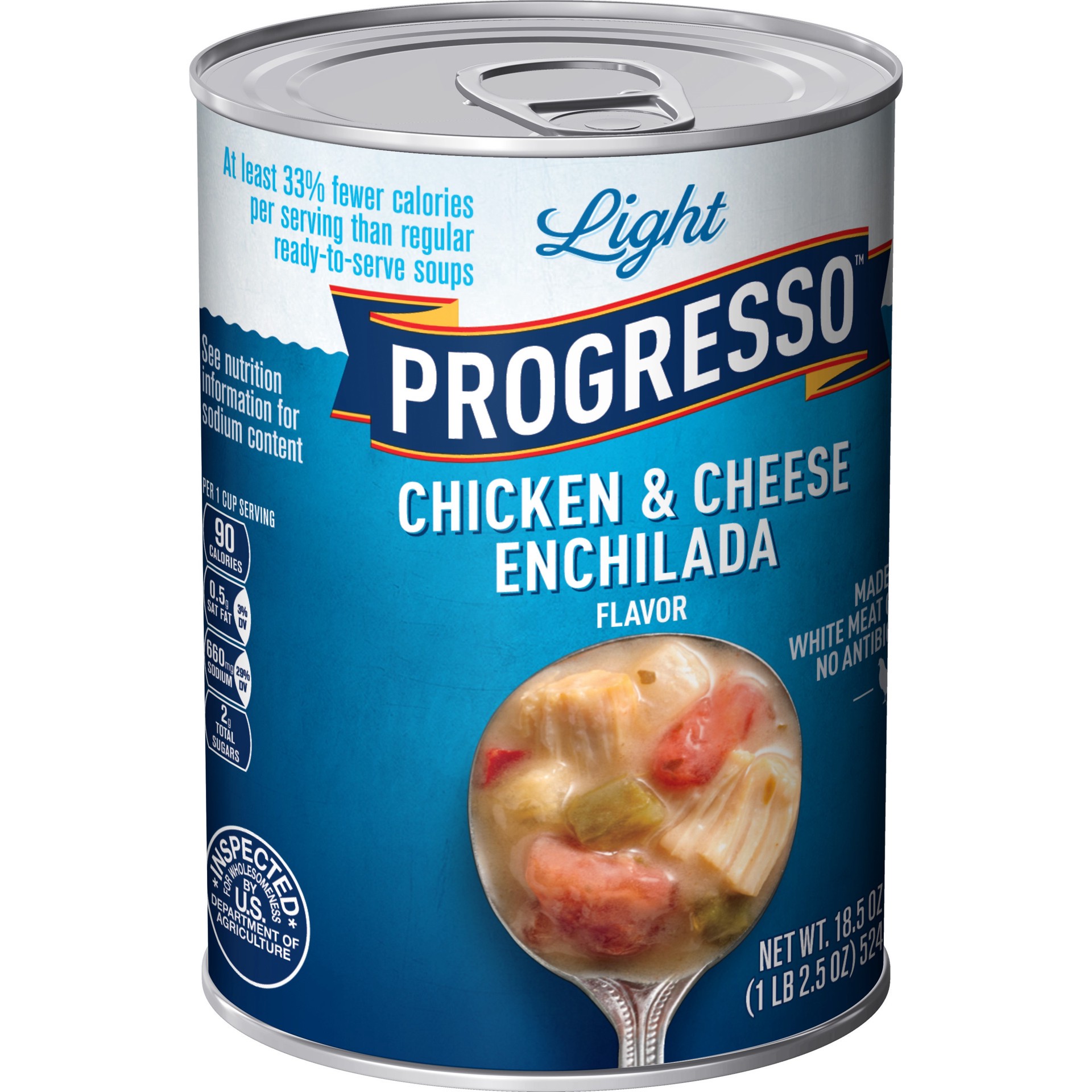 slide 1 of 6, Progresso Light Chicken & Cheese Enchilada Soup, 18.5 oz