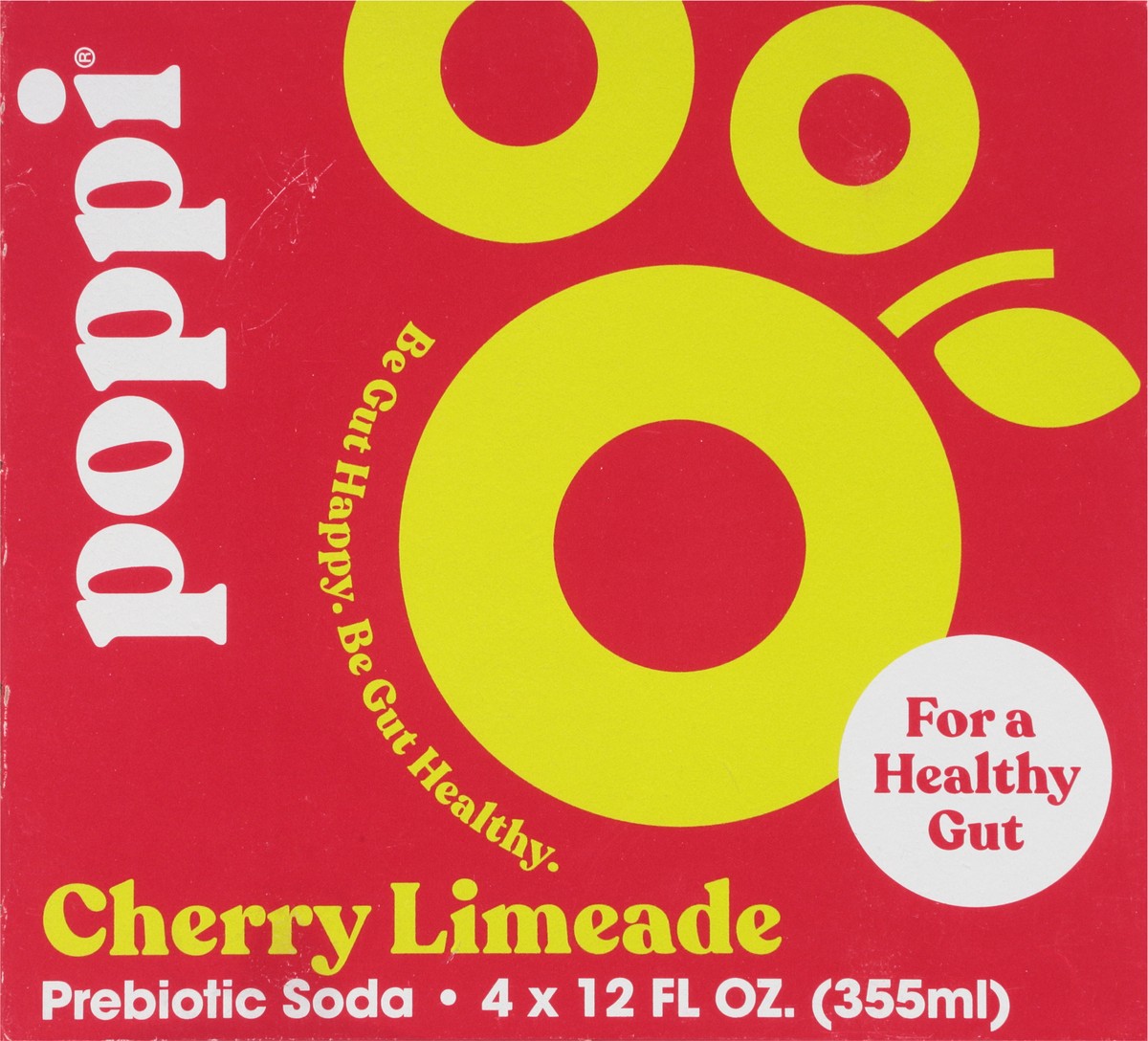 slide 5 of 9, Poppi Cherry Limeade Prebiotic Soda - 4 ct; 12 fl oz, 4 ct; 12 oz