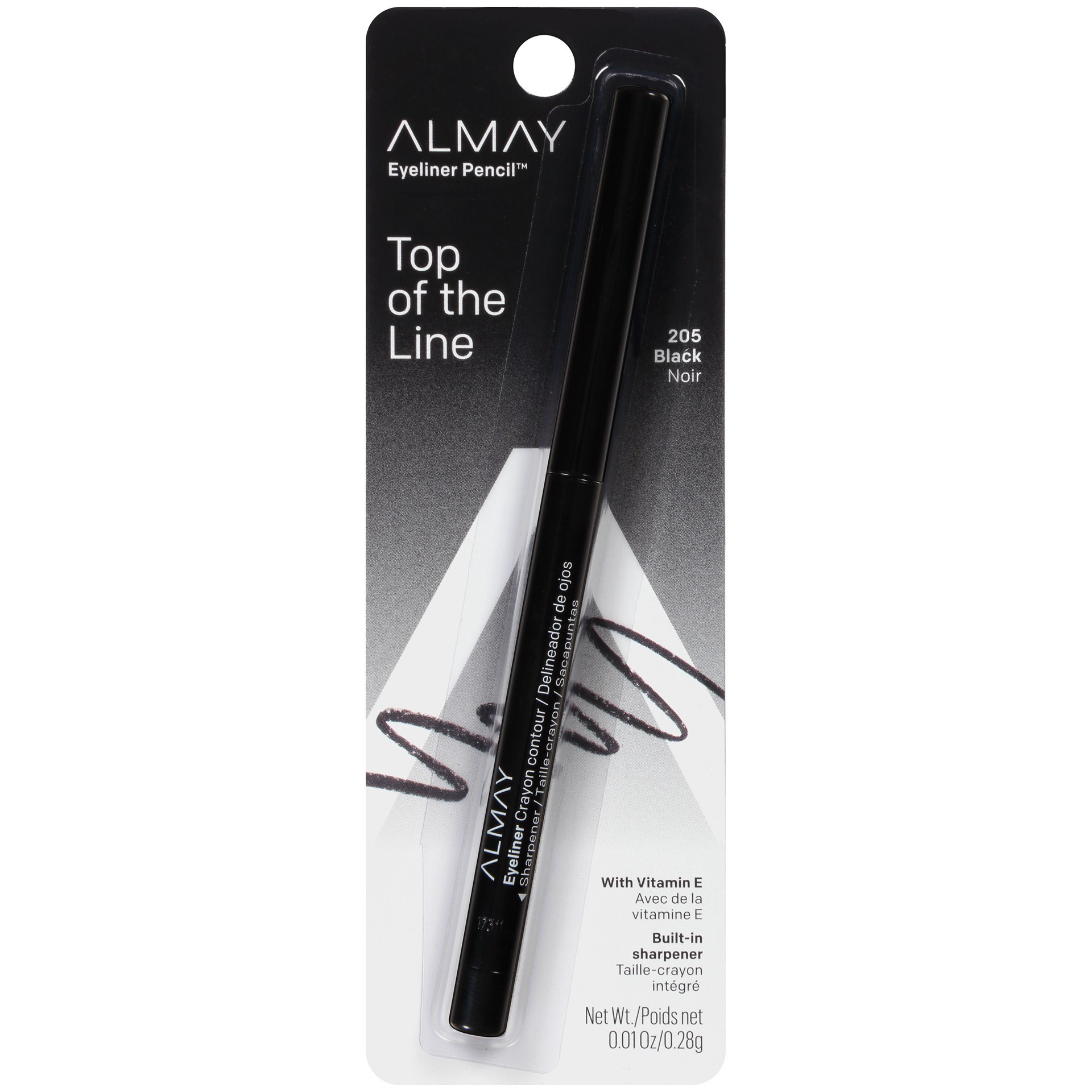 slide 1 of 4, Almay Top of the Line Eyeliner Pencil - 205 Black, 0.01 oz