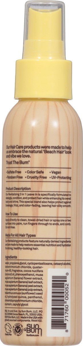 slide 7 of 9, Sun Bum 3 In 1 Leave In Hair Conditioning Treatments - 4oz, 4 fl oz