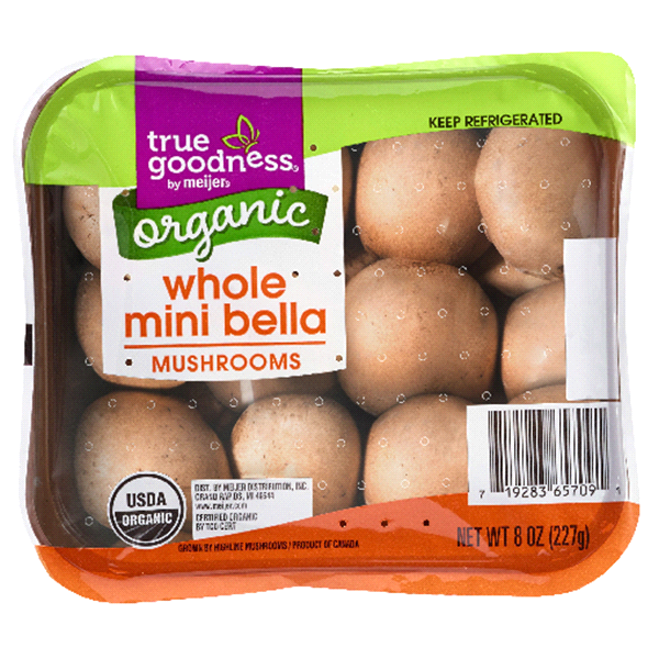 slide 1 of 1, Organic Whole Mini Bella Mushrooms, 8 oz