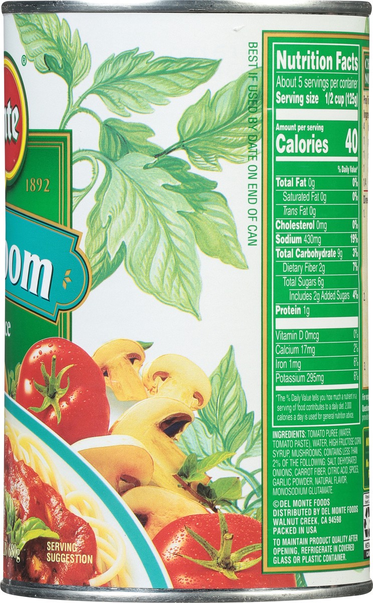 slide 6 of 9, Del Monte Pasta Sauce Mushroom (Can), 24 oz