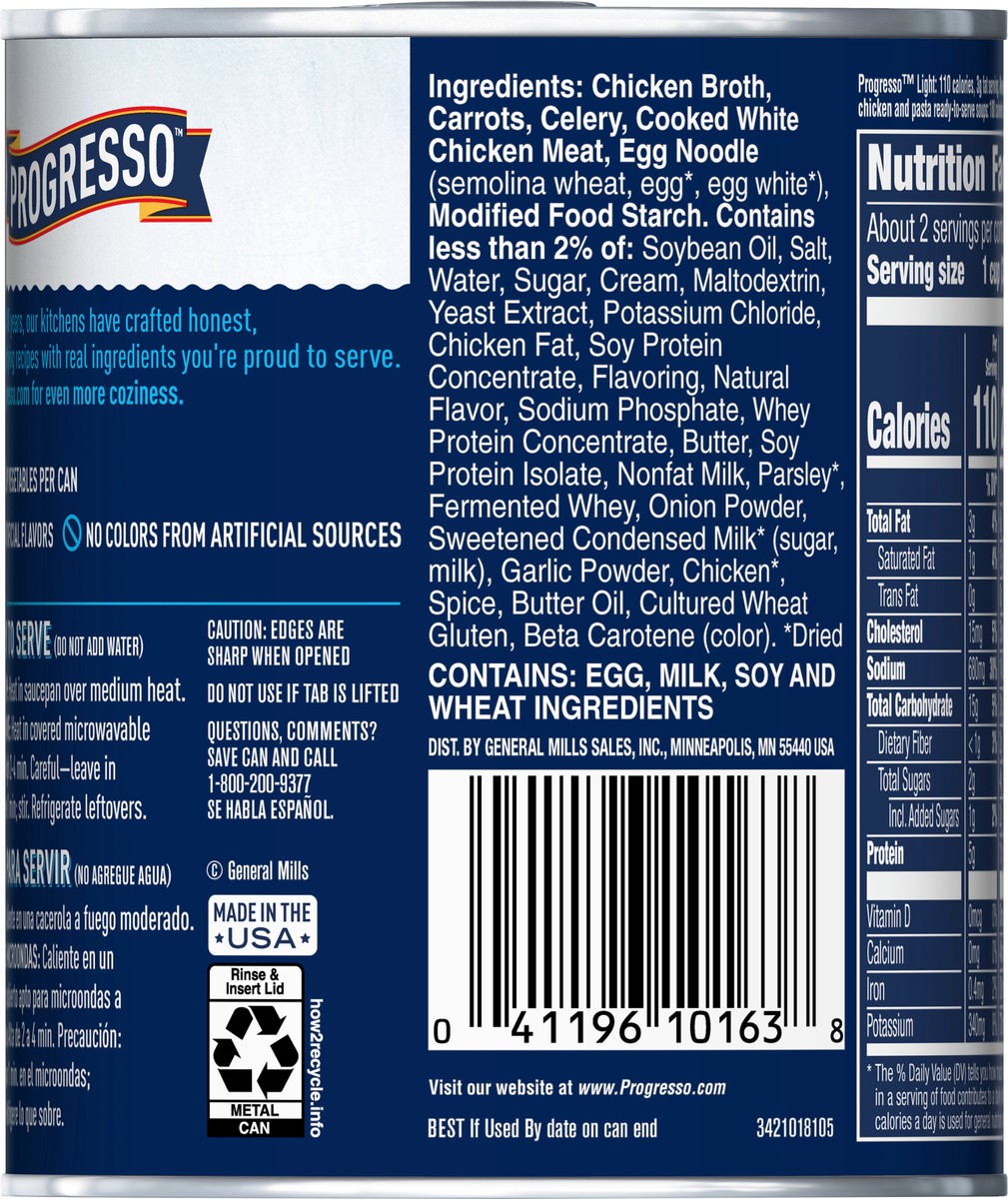 slide 11 of 13, Progresso Light, Creamy Chicken Noodle Canned Soup, 18.5 oz., 18.5 oz