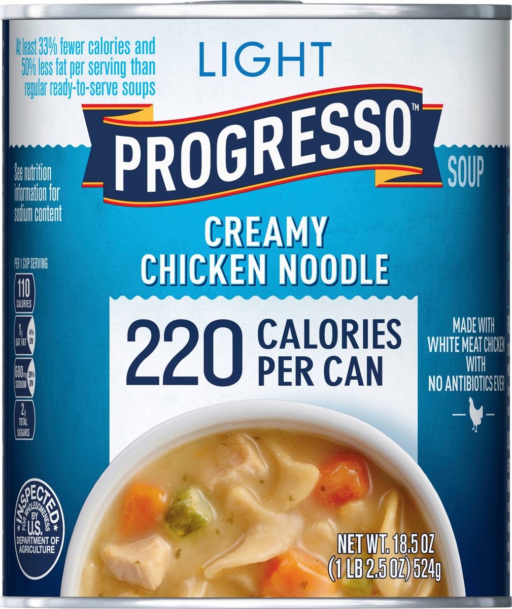 slide 9 of 13, Progresso Light, Creamy Chicken Noodle Canned Soup, 18.5 oz., 18.5 oz