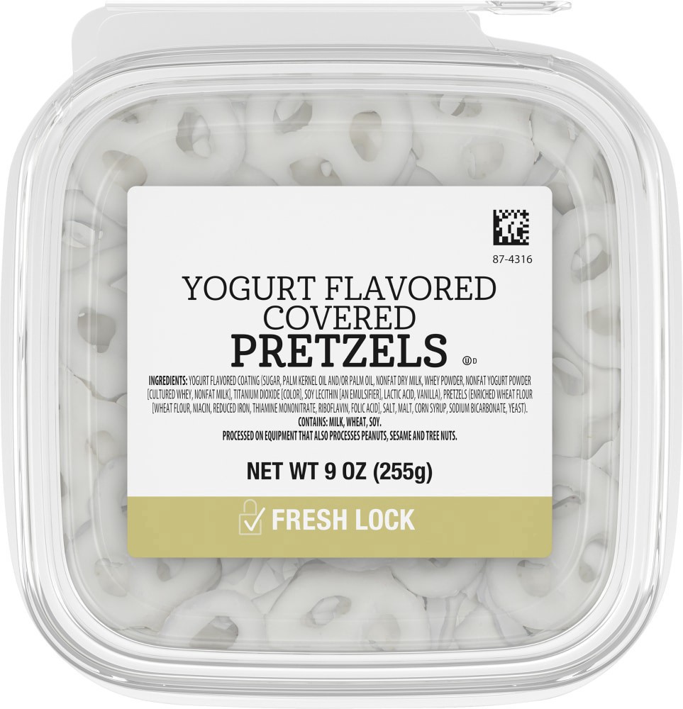 slide 2 of 2, Prepackaged Yogurt-Flavored Covered Pretzels, 9 oz
