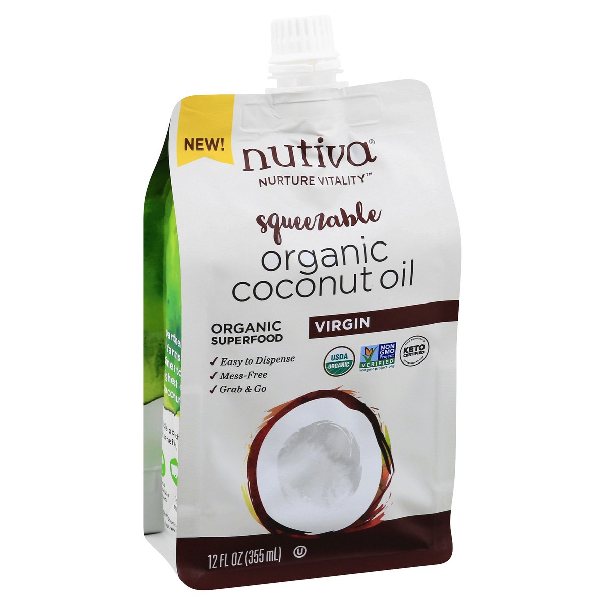 slide 7 of 13, Nutiva Nurture Vitality Organic Virgin Squeezable Coconut Oil 12 oz, 12 oz