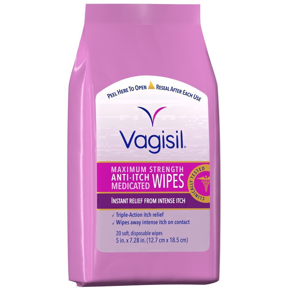 slide 52 of 60, Vagisil Maximum Strength Medicated Anti-Itch Wipes 20 ea, 20 ct