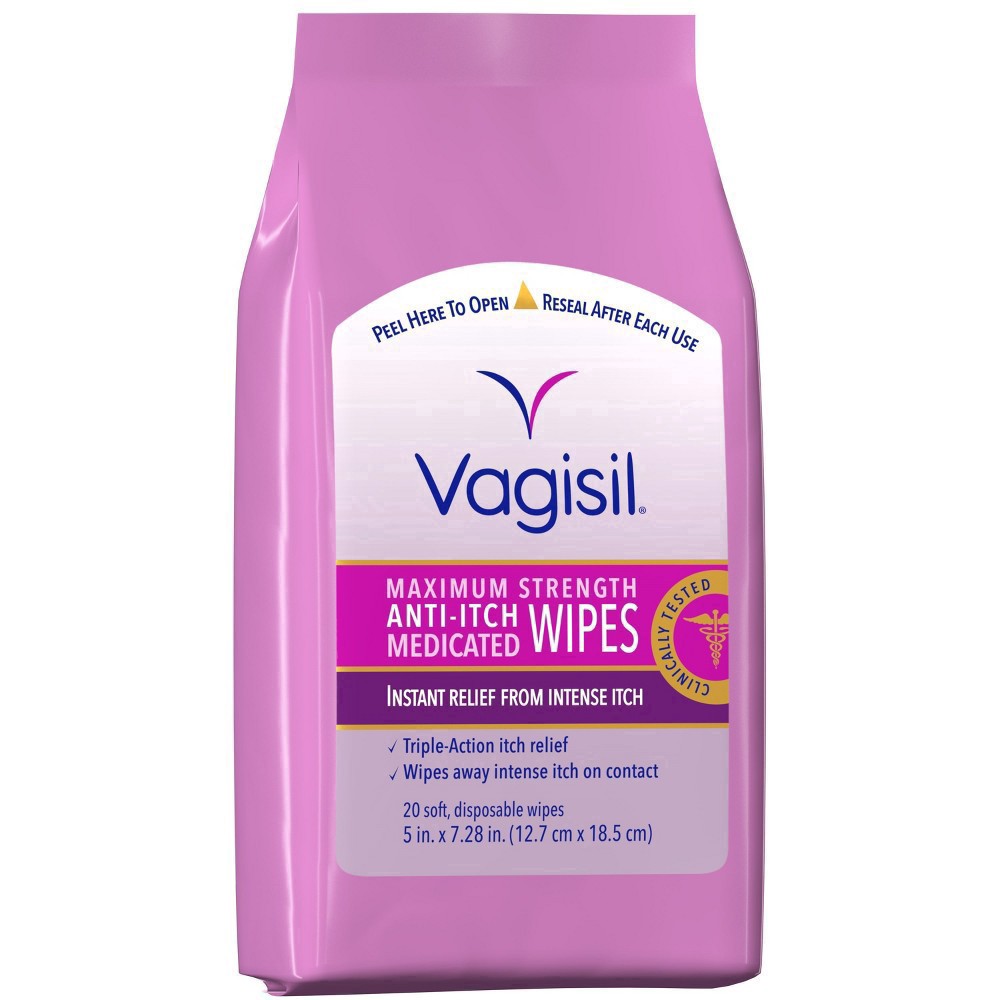 slide 38 of 60, Vagisil Maximum Strength Medicated Anti-Itch Wipes 20 ea, 20 ct