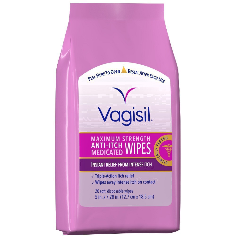 slide 12 of 60, Vagisil Maximum Strength Medicated Anti-Itch Wipes 20 ea, 20 ct