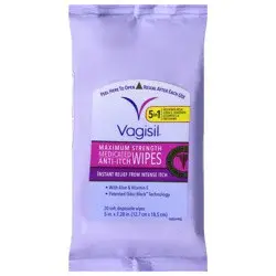 Vagisil Maximum Strength Medicated Anti-Itch Wipes 20 ea