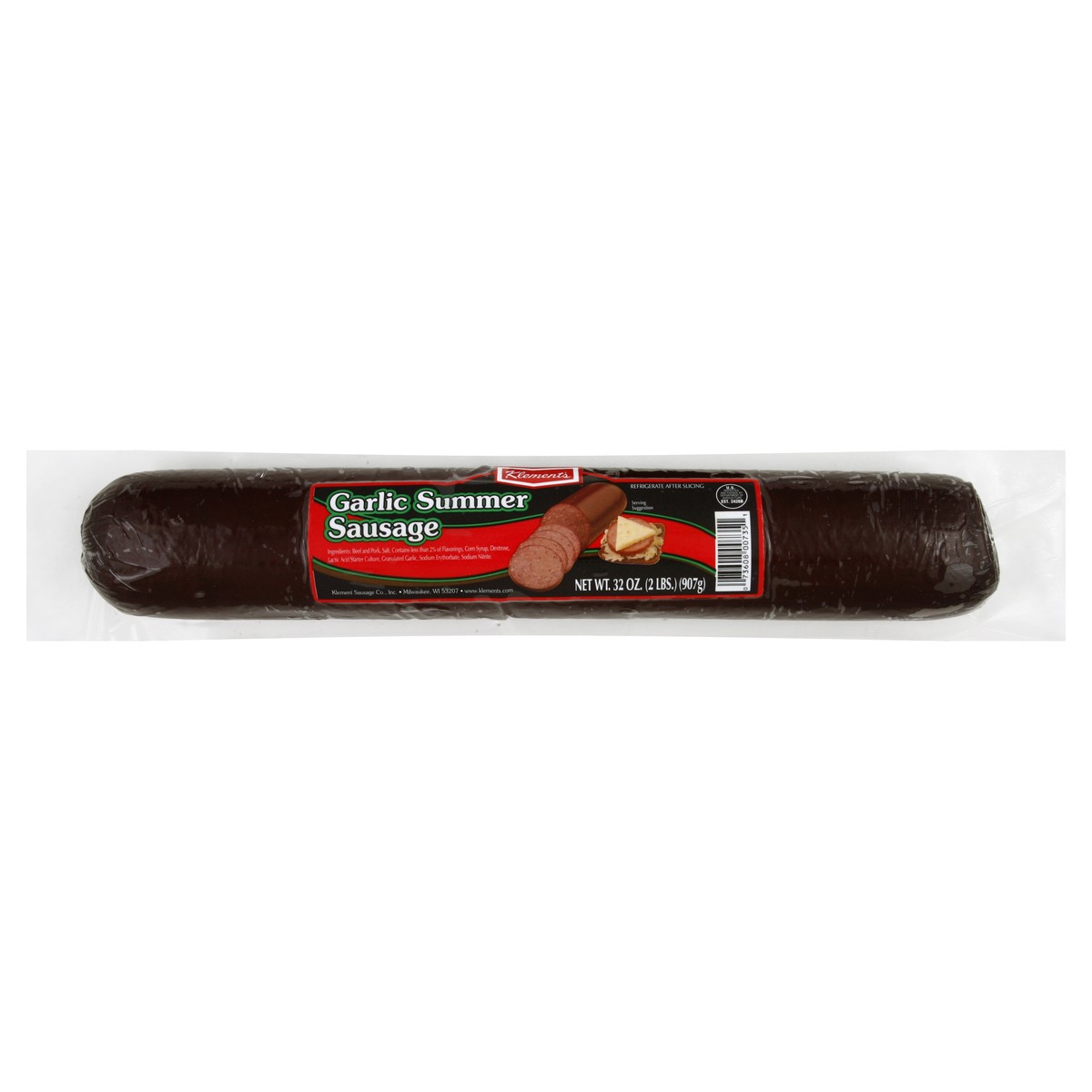 slide 4 of 6, Klement's Klements Garlic Summer Sausage 32 oz, 32 oz